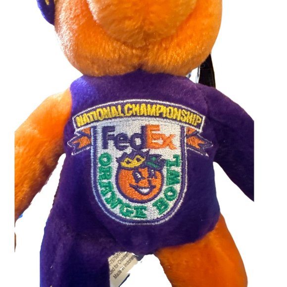 2001 FedEx Orange Bowl Limited Edition Bean Plush Stuffed Bear _NWT - Picture 6 of 10